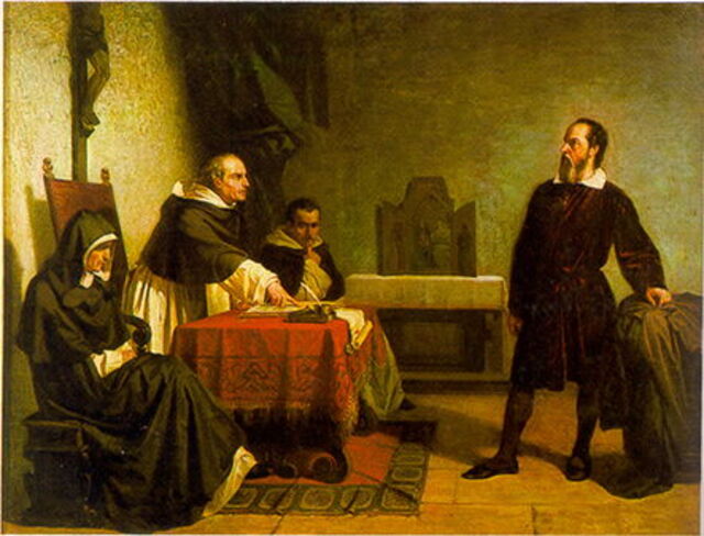Bildnis des Galileo gegenüber der römischen Inquisition von Cristino Banti