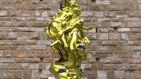 Koons Werk vor dem Palazzo Vecchio