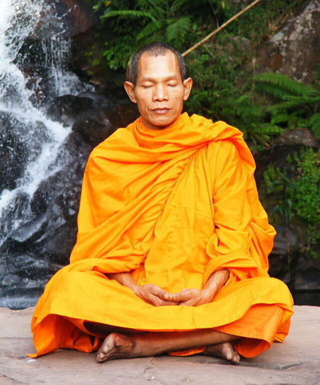 Ein tibetischer Mönch in Meditation
