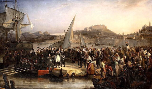 Gemälde wie Napoleon Elba verlässt