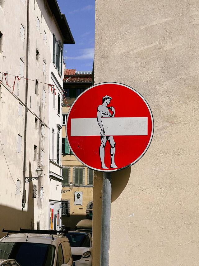 Straßenschilder/Straßenkunst in Florenz