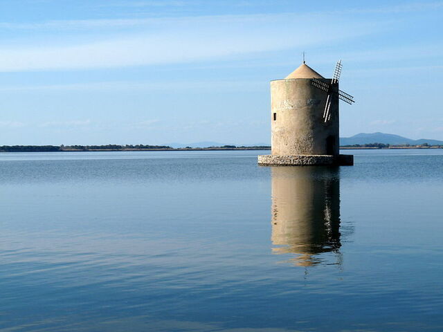 Wassermühle an der Orbetello Lagune