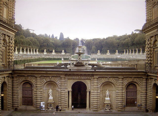 Pizzi Palast Blick auf die Boboli Gärten