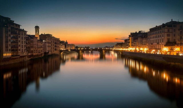 Ein Blick auf den Arno in Florenz