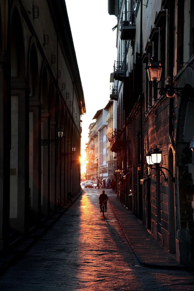 Eine Straße im Zentrum von Florenz