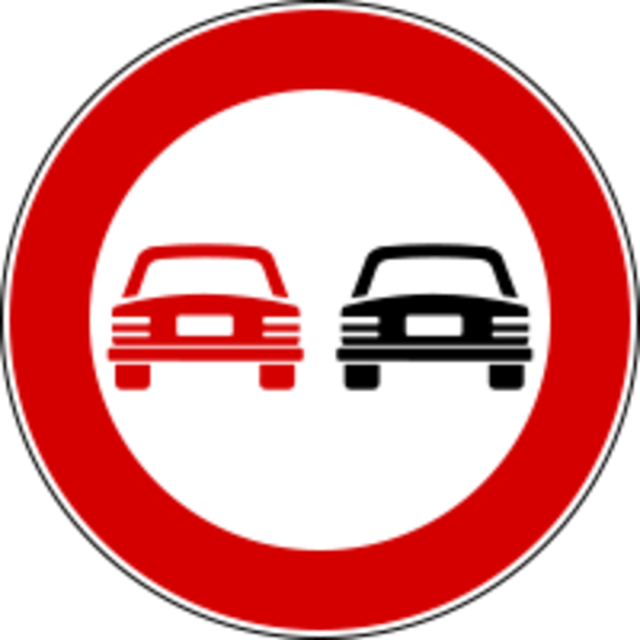 Italienisches überholen verboten Schild