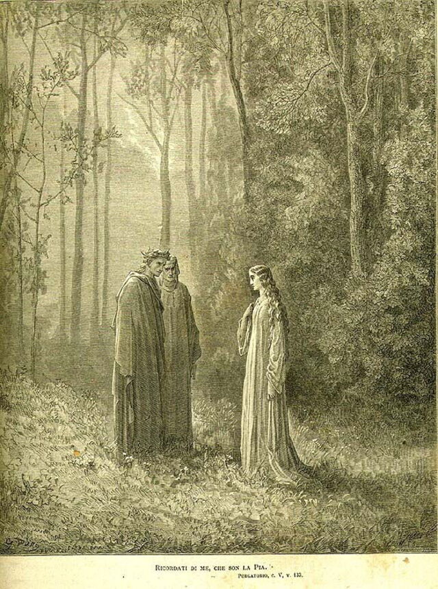 Pia und Dante in der 'Göttlichen Komödie'