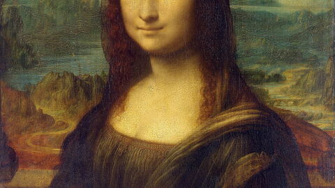 Mona Lisa, Ausschnitt mit der Ponte Buriano im Hintergrund