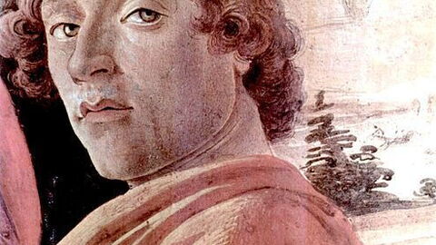 Ein Selbstportrait des Sandro Botticelli in dem Gemälde der Anbetung der Könige