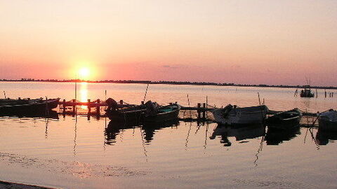 Orbetello Lagune bei Sonnenuntergang