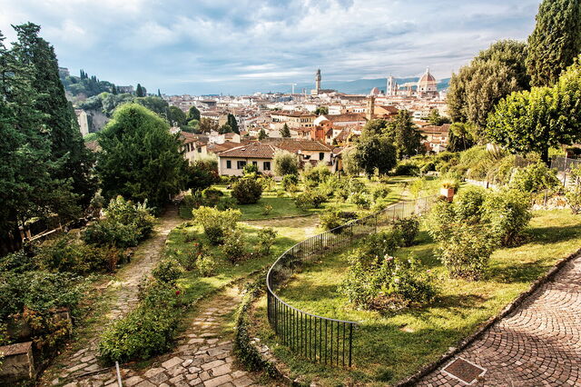 Aussicht vom Rosengarten in Florenz