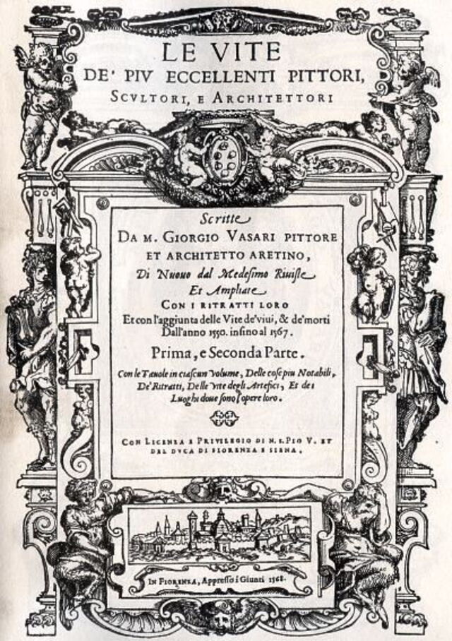 Buchdeckel des berühmten Kunstgeschichte Buches von Vasari