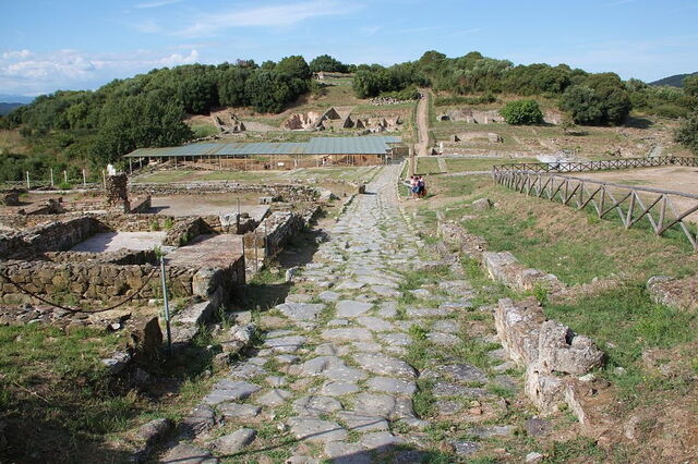 Blick auf die archäologische Stätte Roselle