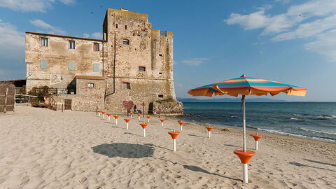 Blauer Fahnen Strand in Piombino