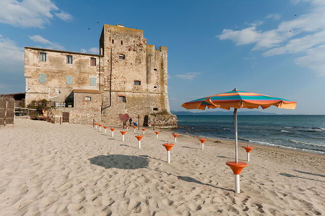 Blauer Fahnen Strand in Piombino