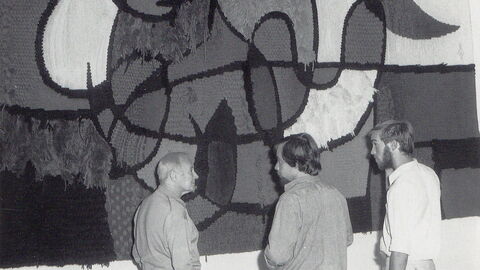 Miró, Delclaux i Royo. Erste Version des Tarragona Wandteppichs, Aymat Fabrik, 1970