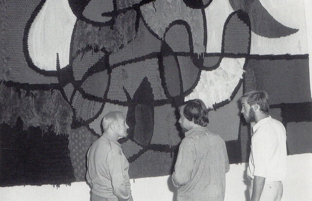 Miró, Delclaux i Royo. Erste Version des Tarragona Wandteppichs, Aymat Fabrik, 1970