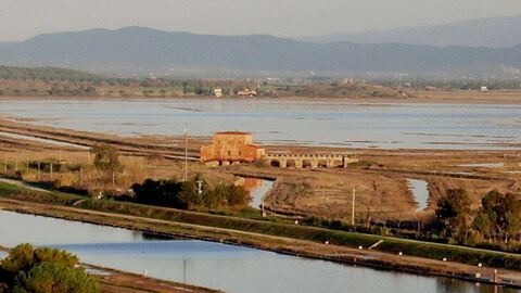 Casa Rossa in der Landschaft von Diaccia Botrona