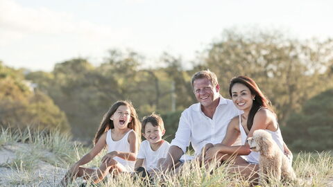 Eine Familie im Urlaub