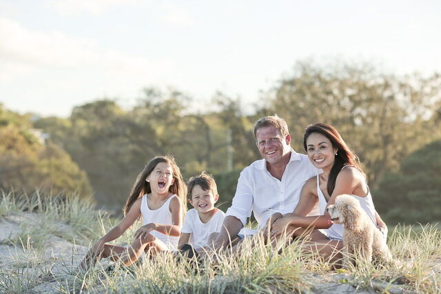 Eine Familie im Urlaub