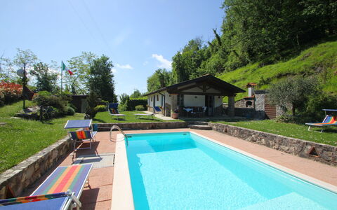 Villa San Rocco: Pflanze, Himmel, Eigentum, Wasser, Schwimmbad, Azurblau, Wolke, Gebäude, Schatten, Baum