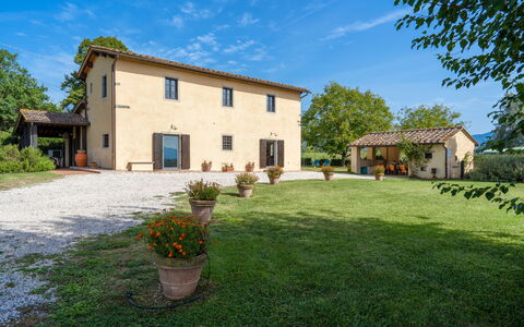 Villa La Collina: Pflanze, Himmel, Wolke, Gebäude, Fenster, Baum, Blumentopf, Haus, Grundstueck, Tür