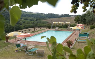 Agriturismo Paterno: Schwimmbad, Eigentum, Freizeit, Resort, Urlaub, Villa, Schatten, Baum, Haus, Gebäude
