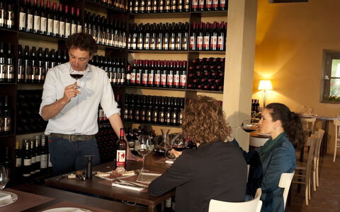 Villa Leopoldina: Tabelle, Geschirr, Flasche, Regal, Wein, Barware, Drinkware, Stuhl
