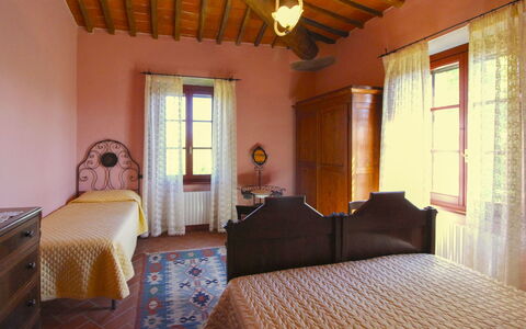 Galleria di Brolio: Möbel, Wand, Interior Design, Schlafzimmer, Flooring, Fussboden, Bett, Linens, Zimmer, Decke