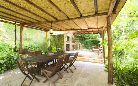 Villa Gioiosa: Holz, Möbel, Tabelle, Küche & Esszimmer Tisch, Veranda, Stuhl, Gartenmöbel, Tisch Im Freien, Holzbeize, Decke