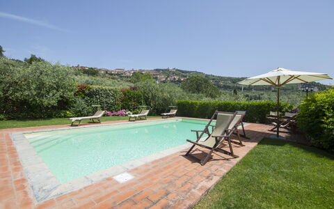 Villa Il Sasso: Eigentum, Schwimmbad, Grundeigentum, Hinterhof, Haus, Gebäude, Resort, Urlaub, Estate, Gras