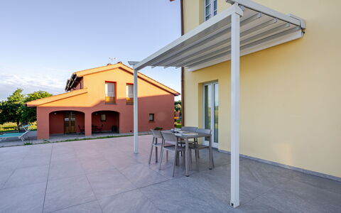 Incanto Toscano: Markise, Schatten, Outdoor Struktur, Pergola, Strahl, Terrasse, Design, Gartenmöbel, Zimmerpflanze, Veranda