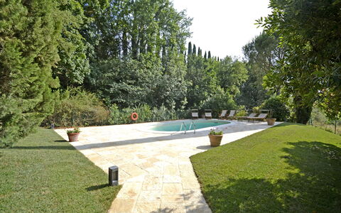 Villa Del Castagno: Eigentum, Schwimmbad, Gras, Garten, Haus, Estate, Baum, Rasen, Garten, Grundeigentum