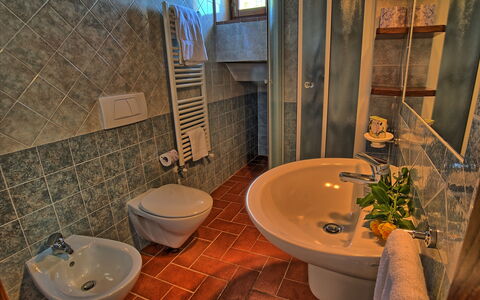 Sole Nel Prato: Badezimmer, Zimmer, Eigentum, Fliese, Interior Design, Zapfhahn, Wand, Fussboden, Bidet, Sinken