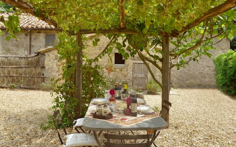 Casa di Giulio: Möbel, Tabelle, Gartenmöbel, Tisch Im Freien, Schatten, Stuhl, Garten, Küche & Esszimmer Tisch, Hinterhof