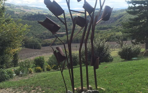 Casale De Conti: Skulptur, Baum, Kunst, Botanik, Pflanze, Gras, Park, Nonbuilding Struktur, Metall