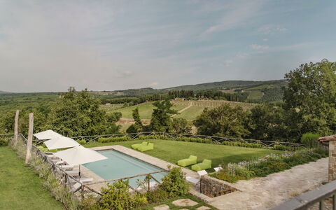 Villa Pianvecchio: Pflanze, Grundstueck, Schwimmbad, Garten, Ländliches Gebiet, Strauch, Garten, Landscaping, Zaun, Plantage
