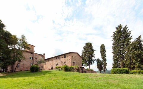 Villa Asciolo: Pflanze, Baum, Grundstueck, Ländliches Gebiet, Haus, Graspflanze, Rasen, Wiese, Garten, Dorf