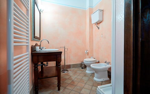 Agriturismo Il Molino Di Uncinano: Braun, Armatur, Zapfhahn, Sinken, Eigentum, Bad Sink, Toilleten Sitz, Badezimmer, Spiegel, Toilette