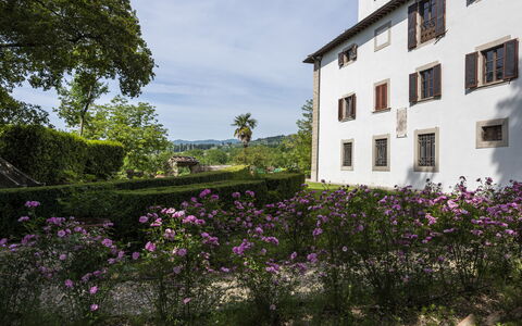 Villa Vigliano: Blume, Himmel, Pflanze, Gebäude, Wolke, Eigentum, Fenster, Lila, Vegetation, Baum