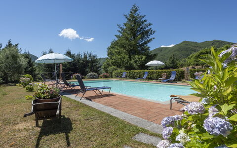 Villa Rosata: Wasser, Pflanze, Himmel, Möbel, Schwimmbad, Wolke, Regenschirm, Natur, Stuhl, Baum