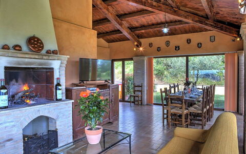 Villa Montone: Eigentum, Tabelle, Pflanze, Holz, Interior Design, Die Architektur, Wohnzimmer, Zimmerpflanze, Fussboden, Stuhl