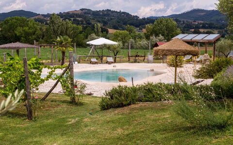 Villa Tavernacce: Wasser, Pflanze, Himmel, Eigentum, Wolke, Schwimmbad, Baum, Berg, Gewässer, Natürliche Landschaft