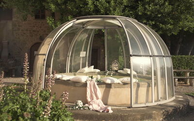 Soak in Tuscany's beauty in our bubbling covered Jacuzzi pool.