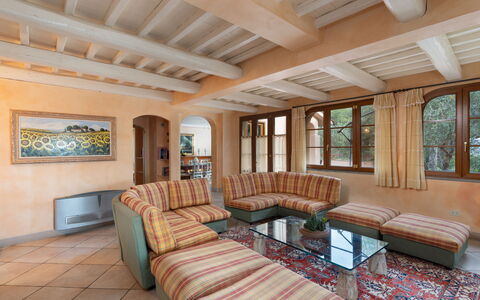 Villa Morellino: Tabelle, Couch, Eigentum, Möbel, Fenster, Holz, Bilderrahmen, Wohnzimmer, Interior Design, Pflanze