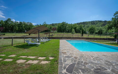 Villa Leopolda Selvarella: Himmel, Wasser, Eigentum, Pflanze, Wolke, Schwimmbad, Schatten, Baum, Gras, Rechteck