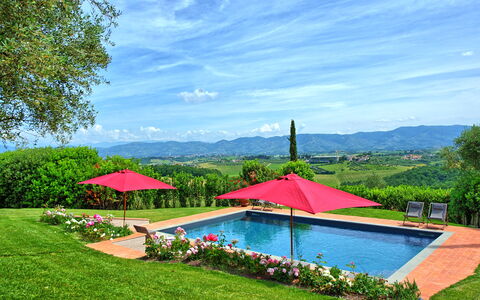 Villa Marliana: Wolke, Himmel, Wasser, Pflanze, Regenschirm, Grün, Azurblau, Natürliche Landschaft, Baum, Schwimmbad