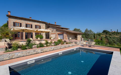 Casa Di Luca, Pool, Castelnuovo Berardenga: Schwimmbad, Estate, Water Feature, Villa, Flagstone, Eco Hotel, Bauernhaus