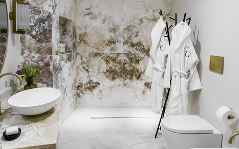 Villa Della Regina: Armatur, Pflanze, Badezimmer, Gebäude, Zapfhahn, Fussboden, Flooring, Installation, Haus, Toilette