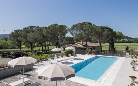 Anilde, Holiday Home with Pool, Wifi, Tuscany: Himmel, Pflanze, Baum, Gebäude, Wasser, Schatten, Schwimmbad, Freizeit, Urban Design, Gartenmöbel